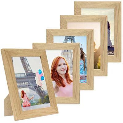 PHOTOLINI Bilderrahmen 13x18 Holz Eiche, 5er Set breite Bilderrahmen 18x13, Fotorahmen 13 x 18 Holz mit Acrylglas, Picture Frame 18x13 zum Aufhängen & Aufstellen, Bilder Rahmen 13x18 für Fotos PHOTOLINI Bilderrahmen 13x18 Holz Eiche, 5er Set breite Bilderrahmen 18x13, Fotorahmen 13 x 18 Holz mit Acrylglas, Picture Frame 18x13 zum Aufhängen & Aufstellen, Bilder Rahmen 13x18 für Fotos