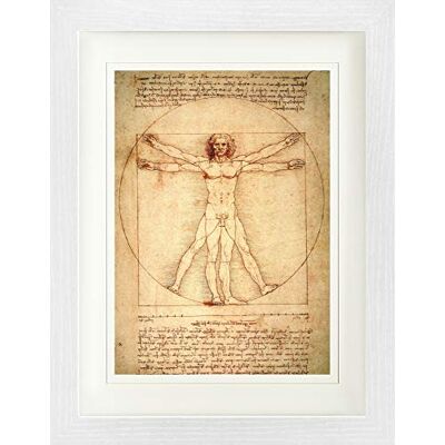 1art1 Leonardo Da Vinci Poster Vitruvianischer Mensch, Circa 1490 Gerahmtes Bild Mit Edlem Passepartout Wand-Bilder Im Bilderrahmen 40x30 cm 1art1 Leonardo Da Vinci Poster Vitruvianischer Mensch, Circa 1490 Gerahmtes Bild Mit Edlem Passepartout Wand-Bilder Im Bilderrahmen 40x30 cm