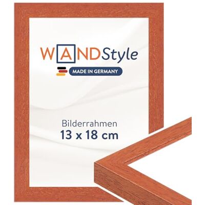 WANDStyle Bilderrahmen 13x18 Kirschbaum, moderner Bilderrahmen Holz 13x18 Hochwertiger Holzbilderrahmen, Posterrahmen aufstellbar, Rahmen 18x13 cm, Fotorahmen H950 Made in Germany WANDStyle Bilderrahmen 13x18 Kirschbaum, moderner Bilderrahmen Holz 13x18 Hochwertiger Holzbilderrahmen, Posterrahmen aufstellbar, Rahmen 18x13 cm, Fotorahmen H950 Made in Germany