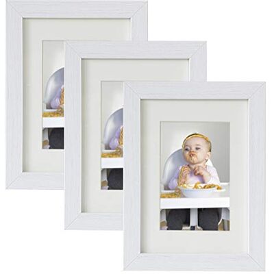 3 er set 15 x 21 cm Bilderrahmen mit Passepartout 10 x 15 cm, 3-Pack, Weiß rustikal 3 er set 15 x 21 cm Bilderrahmen mit Passepartout 10 x 15 cm, 3-Pack, Weiß rustikal