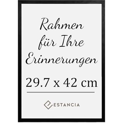 Estancia Schwarzer Bilderrahmen aus Kiefernholz 29,7x42 cm (A3) mit Bruchsicherem Acrylglas Moderner 29,7 x 42 cm Holzbilderrahmen Din A3 Estancia Schwarzer Bilderrahmen aus Kiefernholz 29,7x42 cm (A3) mit Bruchsicherem Acrylglas Moderner 29,7 x 42 cm Holzbilderrahmen Din A3