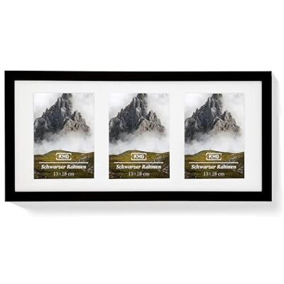 KHG Premium-Bilderrahmen 23x51 cm schwarz, stabile Glasfront, für Zuhause hochwertiges Passepartout & MDF-Holzrahmen für Fotos, Poster, Zertifikate & Collagen, vielseitig einsetzbar KHG Premium-Bilderrahmen 23x51 cm schwarz, stabile Glasfront, für Zuhause hochwertiges Passepartout & MDF-Holzrahmen für Fotos, Poster, Zertifikate & Collagen, vielseitig einsetzbar