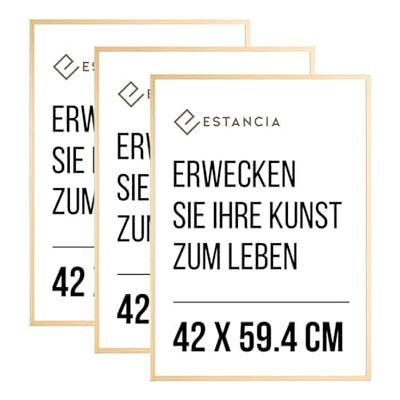 Estancia 3 Stück Eiche Holz Bilderrahmen 42x59,4 cm (A2) mit bruchsicherem Acrylglas Moderner 3er Portraitrahmen aus Holz A2 (42 x 59,4 cm) Estancia 3 Stück Eiche Holz Bilderrahmen 42x59,4 cm (A2) mit bruchsicherem Acrylglas Moderner 3er Portraitrahmen aus Holz A2 (42 x 59,4 cm)