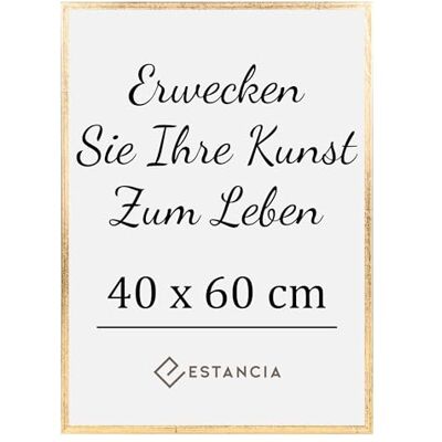 Estancia Goldfarbener Bilderrahmen aus Kiefernholz 40x60 cm mit Bruchsicherem Acrylglas Moderner Holzbilderrahmen 40 x 60 cm Estancia Goldfarbener Bilderrahmen aus Kiefernholz 40x60 cm mit Bruchsicherem Acrylglas Moderner Holzbilderrahmen 40 x 60 cm