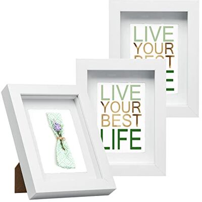 EUGAD 3D Bilderrahmen zum befüllen, 20x30 cm, Weiß, 1.5cm Tiefer 3D Objektrahmen, Tiefer Rahmen für Wand- & Tischrahmen, Shadow Box für Fotos, Hochzeitsstrauß, DIY Kunstwerke EUGAD 3D Bilderrahmen zum befüllen, 20x30 cm, Weiß, 1.5cm Tiefer 3D Objektrahmen, Tiefer Rahmen für Wand- & Tischrahmen, Shadow Box für Fotos, Hochzeitsstrauß, DIY Kunstwerke