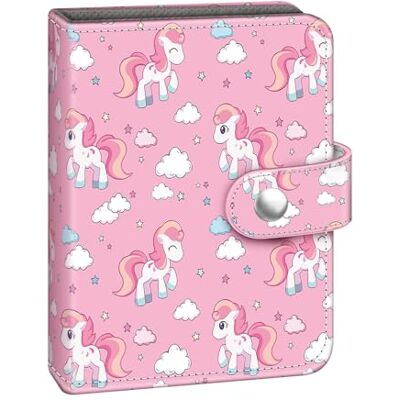 FINTIE Mini Fotoalbum für 2x3 Zoll Filme, Rosa Pferde 52 Taschen kleine Alben für Fujifilm Instax Mini Sofortbildkamera/Polaroid Hi-Print Bilder, Kpop Fotokartenhalter Binder FINTIE Mini Fotoalbum für 2x3 Zoll Filme, Rosa Pferde 52 Taschen kleine Alben für Fujifilm Instax Mini Sofortbildkamera/Polaroid Hi-Print Bilder, Kpop Fotokartenhalter Binder