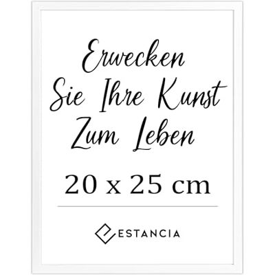 Estancia Weißer Bilderrahmen aus Kiefernholz 20x25 cm mit Bruchsicherem Acrylglas Moderner Holzbilderrahmen 20 x 25 cm Estancia Weißer Bilderrahmen aus Kiefernholz 20x25 cm mit Bruchsicherem Acrylglas Moderner Holzbilderrahmen 20 x 25 cm