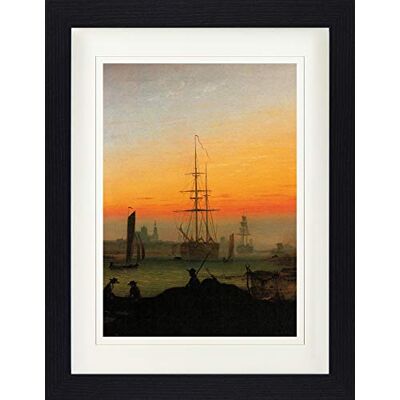 1art1 Caspar David Friedrich Poster Greifswalder Hafen, 1815-1816 Gerahmtes Bild Mit Edlem Passepartout Wand-Bilder Im Bilderrahmen 40x30 cm 1art1 Caspar David Friedrich Poster Greifswalder Hafen, 1815-1816 Gerahmtes Bild Mit Edlem Passepartout Wand-Bilder Im Bilderrahmen 40x30 cm