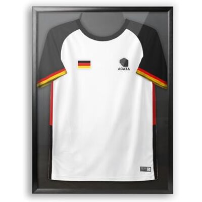 ACAZA Trikotrahmen 60x80 cm, 3D Bilderrahmen tief zum befüllen mit Fußball-, Eishockey-, Rugby-, NBA-Trikot, mit Aufhänger, Aluminium und Acrylglas, Schwarz ACAZA Trikotrahmen 60x80 cm, 3D Bilderrahmen tief zum befüllen mit Fußball-, Eishockey-, Rugby-, NBA-Trikot, mit Aufhänger, Aluminium und Acrylglas, Schwarz