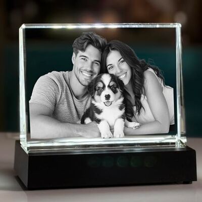 contento 2D Glasfoto mit eigenem Bild ohne Hintergrund, Bild freigestellt Laser Glasbild als persönliches Geschenk, Maße, 10,5 x 8 x 3 cm (Kristall + Leuchtsockel, M Querformat (10,5x8x3cm)) contento 2D Glasfoto mit eigenem Bild ohne Hintergrund, Bild freigestellt Laser Glasbild als persönliches Geschenk, Maße, 10,5 x 8 x 3 cm (Kristall + Leuchtsockel, M Querformat (10,5x8x3cm))