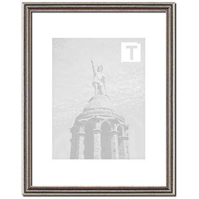 TEUTO BILDERRAHMEN Barock-Bilderrahmen Imke Silber 35 x 50 cm Museumsglas 2mm filigran Metall TEUTO BILDERRAHMEN Barock-Bilderrahmen Imke Silber 35 x 50 cm Museumsglas 2mm filigran Metall