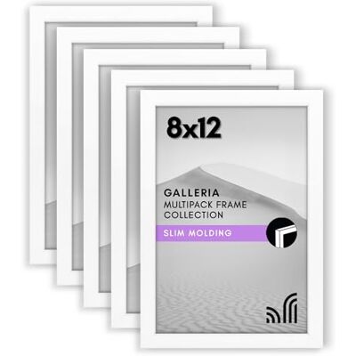Americanflat 20,3 x 30,5 cm Bilderrahmen mit poliertem Plexiglas – 5er Set – Galleria Collection – Galerie-Wandrahmen-Set für Wandaufsteller – Weiß Americanflat 20,3 x 30,5 cm Bilderrahmen mit poliertem Plexiglas – 5er Set – Galleria Collection – Galerie-Wandrahmen-Set für Wandaufsteller – Weiß