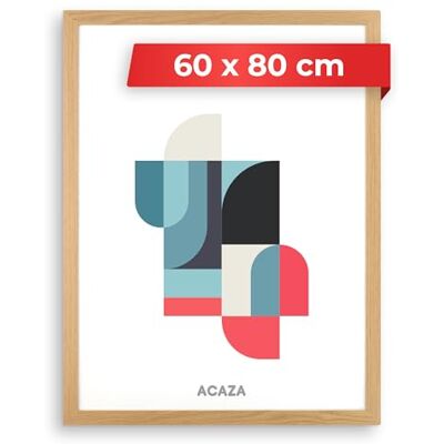 ACAZA Bilderrahmen 60x80 cm Warme Eiche, MDF Holz mit bruchsicherem Acrylglas, für Photos, Poster und Puzzles, Wandmontage, Hoch- und Querformat ACAZA Bilderrahmen 60x80 cm Warme Eiche, MDF Holz mit bruchsicherem Acrylglas, für Photos, Poster und Puzzles, Wandmontage, Hoch- und Querformat