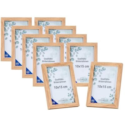 levandeo 10er Set Portrait Bilderrahmen Made in EU 10x15 Eiche Optik Natur Glasscheibe Fotorahmen Holz Picture Frame Deko Tischdeko Wanddeko Fotoaufsteller levandeo 10er Set Portrait Bilderrahmen Made in EU 10x15 Eiche Optik Natur Glasscheibe Fotorahmen Holz Picture Frame Deko Tischdeko Wanddeko Fotoaufsteller