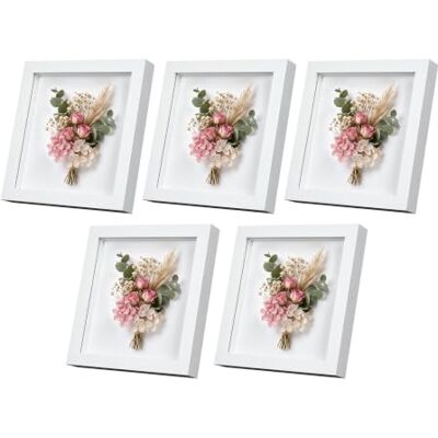 EUGAD 3D Bilderrahmen zum befüllen, 20x20 cm, Weiß, 1.5cm Tiefer 3D Objektrahmen, Tiefer Rahmen für Wand- & Tischrahmen, Shadow Box für Fotos, Hochzeitsstrauß, DIY Kunstwerke EUGAD 3D Bilderrahmen zum befüllen, 20x20 cm, Weiß, 1.5cm Tiefer 3D Objektrahmen, Tiefer Rahmen für Wand- & Tischrahmen, Shadow Box für Fotos, Hochzeitsstrauß, DIY Kunstwerke