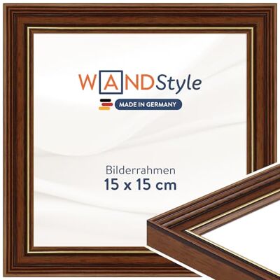 WANDStyle brauner Bilderrahmen 15x15 Holz, Bilderrahmen Braun Vintage Hochwertiger Holzbilderrahmen Antik, Posterrahmen aufstellbar, Rahmen 15x15 cm, Fotorahmen H182 Made in Germany WANDStyle brauner Bilderrahmen 15x15 Holz, Bilderrahmen Braun Vintage Hochwertiger Holzbilderrahmen Antik, Posterrahmen aufstellbar, Rahmen 15x15 cm, Fotorahmen H182 Made in Germany