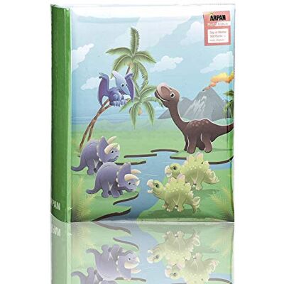 ARPAN Kinderalbum, Dinosaurier in prähistorischer Szene zum Einschieben für 200 Fotos, 10 x 15 cm, Blau/Grün ARPAN Kinderalbum, Dinosaurier in prähistorischer Szene zum Einschieben für 200 Fotos, 10 x 15 cm, Blau/Grün