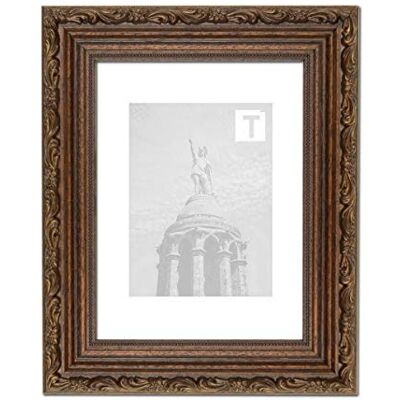 TEUTO BILDERRAHMEN Barock-Bilderrahmen Josephine Nussbraun 21 × 29,7 cm A4 Museumsglas 2mm eizigartiges Design TEUTO BILDERRAHMEN Barock-Bilderrahmen Josephine Nussbraun 21 × 29,7 cm A4 Museumsglas 2mm eizigartiges Design