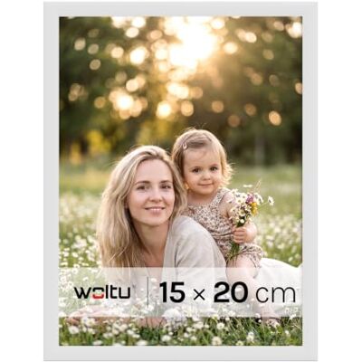WOLTU Bilderrahmen 15x20, Weiß, Kunststoff Fotorahmen mit Passepartout Posterrahmen New Lifestyle für Poster, Fotos, bruchsichere PS-Platte, aufhängbar u. aufstellbar, Collage-Wanddeko WOLTU Bilderrahmen 15x20, Weiß, Kunststoff Fotorahmen mit Passepartout Posterrahmen New Lifestyle für Poster, Fotos, bruchsichere PS-Platte, aufhängbar u. aufstellbar, Collage-Wanddeko