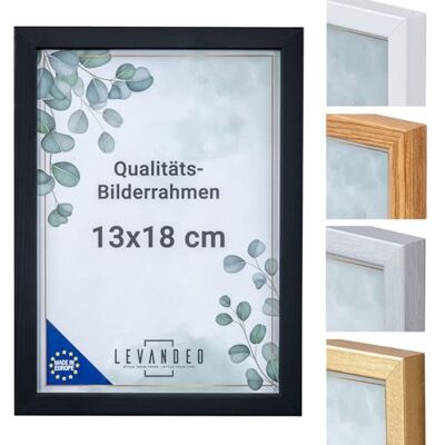 levandeo Bilderrahmen Echtholz Made in EU 13x18 Schwarz mit Glasscheibe Portrait Fotorahmen Holz Kiefernholz Picture Frame levandeo Bilderrahmen Echtholz Made in EU 13x18 Schwarz mit Glasscheibe Portrait Fotorahmen Holz Kiefernholz Picture Frame