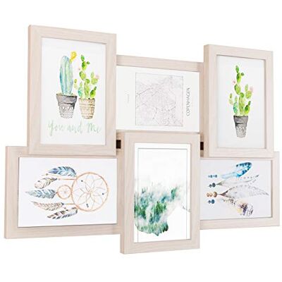 EUGAD Bilderrahmen collage 10x15, Eiche, 6 Packs Eiche, MDF-Rahmen, PS-Scheibe, Aufhängen & Hinstellen, DIY Geschenk für Wohn/Schlaf/Babyzimmer, Hochzeit, Urlaub, Photo set EUGAD Bilderrahmen collage 10x15, Eiche, 6 Packs Eiche, MDF-Rahmen, PS-Scheibe, Aufhängen & Hinstellen, DIY Geschenk für Wohn/Schlaf/Babyzimmer, Hochzeit, Urlaub, Photo set