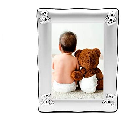 Brillibrum Design Baby Bilderrahmen versilbert Taufgeschenk Fotorahmen Bär Motiv Kinder Bilderrahmen zur Geburt Rahmen versilbert (Ohne Gravur) Brillibrum Design Baby Bilderrahmen versilbert Taufgeschenk Fotorahmen Bär Motiv Kinder Bilderrahmen zur Geburt Rahmen versilbert (Ohne Gravur)