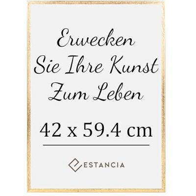 Estancia Goldener Bilderrahmen aus Kiefernholz 42x59,4 cm (A2) mit Bruchsicherem Acrylglas Moderner 42 x 59,4 cm Holz-Bilderrahmen Din A2 Estancia Goldener Bilderrahmen aus Kiefernholz 42x59,4 cm (A2) mit Bruchsicherem Acrylglas Moderner 42 x 59,4 cm Holz-Bilderrahmen Din A2