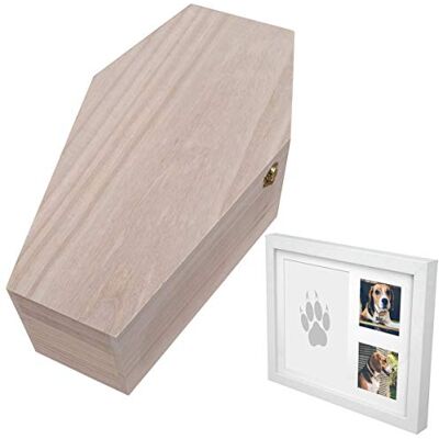 PrimoLiving petbye Holz Kleintiersarg mit Bilderrahmen Größe L für kleine Haustiere Tiersarg Natur mit festem Metallverschluss Sarg Bilderrahmen Pfoten Gipsabdruck PrimoLiving petbye Holz Kleintiersarg mit Bilderrahmen Größe L für kleine Haustiere Tiersarg Natur mit festem Metallverschluss Sarg Bilderrahmen Pfoten Gipsabdruck