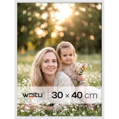 WOLTU Bilderrahmen 30x40, Weiß, Kunststoff Fotorahmen mit Passepartout Posterrahmen New Lifestyle für Poster, Fotos, bruchsichere PS-Platte, aufhängbar u. aufstellbar, Collage-Wanddeko WOLTU Bilderrahmen 30x40, Weiß, Kunststoff Fotorahmen mit Passepartout Posterrahmen New Lifestyle für Poster, Fotos, bruchsichere PS-Platte, aufhängbar u. aufstellbar, Collage-Wanddeko