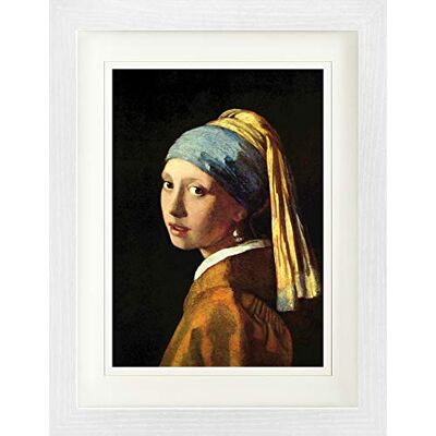 1art1 Johannes Vermeer Poster Das Mädchen Mit Dem Perlenohrring, 1665 Gerahmtes Bild Mit Edlem Passepartout Wand-Bilder Im Bilderrahmen 40x30 cm 1art1 Johannes Vermeer Poster Das Mädchen Mit Dem Perlenohrring, 1665 Gerahmtes Bild Mit Edlem Passepartout Wand-Bilder Im Bilderrahmen 40x30 cm