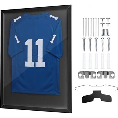 VEVOR Trikotrahmen 700 x 900 x 30 mm, Trikot-Bildrahmen mit PC-Platte und 98 % UV-Schutz, Objektrahmen mit Aufhänger, Trikotvitrine für Baseball-, Basketball-, Football- und Hockeytrikots, Schwarz VEVOR Trikotrahmen 700 x 900 x 30 mm, Trikot-Bildrahmen mit PC-Platte und 98 % UV-Schutz, Objektrahmen mit Aufhänger, Trikotvitrine für Baseball-, Basketball-, Football- und Hockeytrikots, Schwarz
