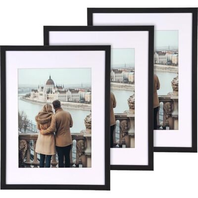 Your Design moderner Bilderrahmen: 3er-Set Bilderrahmen, bruchsicheres Acrylglas, 30 x 40 cm, schwarz (Holz-Portraitrahmen) Your Design moderner Bilderrahmen: 3er-Set Bilderrahmen, bruchsicheres Acrylglas, 30 x 40 cm, schwarz (Holz-Portraitrahmen)