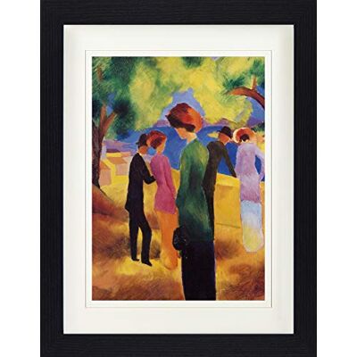 1art1 August Macke Poster Dame In Grüner Jacke, 1913 Gerahmtes Bild Mit Edlem Passepartout Wand-Bilder Im Bilderrahmen 40x30 cm 1art1 August Macke Poster Dame In Grüner Jacke, 1913 Gerahmtes Bild Mit Edlem Passepartout Wand-Bilder Im Bilderrahmen 40x30 cm