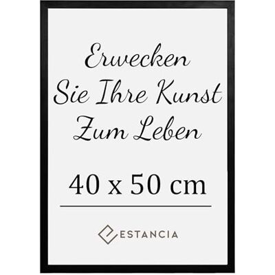 Estancia Schwarzer Bilderrahmen aus Kiefernholz 40x50 cm mit Bruchsicherem Acrylglas Moderner Holzbilderrahmen 40 x 50 cm Estancia Schwarzer Bilderrahmen aus Kiefernholz 40x50 cm mit Bruchsicherem Acrylglas Moderner Holzbilderrahmen 40 x 50 cm