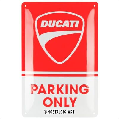 ART Retro Blechschild, 20 x 30 cm, Ducati – Parking Only – Geschenk-Idee für Biker, Original Lizenzprodukt (OLP), aus Metall, Vintage Design, Blechschilder Sprüche ART Retro Blechschild, 20 x 30 cm, Ducati – Parking Only – Geschenk-Idee für Biker, Original Lizenzprodukt (OLP), aus Metall, Vintage Design, Blechschilder Sprüche