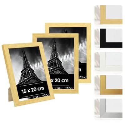 Estancia 3 Stück Bilderrahmen aus Eichenfarbenem Kunststoff, 15x20 cm – 3er-Pack 15 x 20 cm Rahmen mit Bruchsicherem Acrylglas – Moderner Fotorahmen für Wände und Tische Estancia 3 Stück Bilderrahmen aus Eichenfarbenem Kunststoff, 15x20 cm – 3er-Pack 15 x 20 cm Rahmen mit Bruchsicherem Acrylglas – Moderner Fotorahmen für Wände und Tische