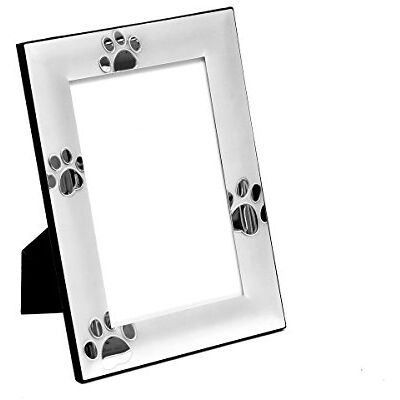 Brillibrum B-Ware Design Bilderrahmen Pfotenabdrücke 10x15cm Foto-Rahmen Versilbert Hunde-Pfoten Matt Geschenk Katzen-Tapsen (Variante 1, Gravur bis 10 Zeichen) Brillibrum B-Ware Design Bilderrahmen Pfotenabdrücke 10x15cm Foto-Rahmen Versilbert Hunde-Pfoten Matt Geschenk Katzen-Tapsen (Variante 1, Gravur bis 10 Zeichen)