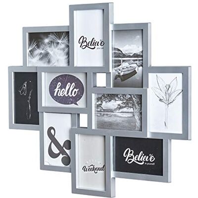 levandeo Bilderrahmen Collage 50x55cm Silber 10 Fotos 10x15cm Deko Fotocollage Fotorahmen Glasscheiben levandeo Bilderrahmen Collage 50x55cm Silber 10 Fotos 10x15cm Deko Fotocollage Fotorahmen Glasscheiben