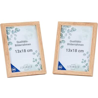 levandeo 2er Set Portrait Bilderrahmen Made in EU 13x18 Eiche Optik Natur Glasscheibe Fotorahmen Holz Picture Frame Deko Tischdeko Wanddeko Fotoaufsteller levandeo 2er Set Portrait Bilderrahmen Made in EU 13x18 Eiche Optik Natur Glasscheibe Fotorahmen Holz Picture Frame Deko Tischdeko Wanddeko Fotoaufsteller