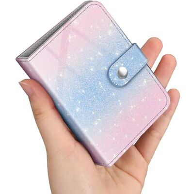 FINTIE Mini Fotoalbum für 2x3 Zoll Filme, Glitzerndes Blau/Rosa 52 Taschen kleine Alben für Fujifilm Instax Mini Sofortbildkamera/Polaroid Hi-Print Bilder, Kpop Fotokartenhalter Binder FINTIE Mini Fotoalbum für 2x3 Zoll Filme, Glitzerndes Blau/Rosa 52 Taschen kleine Alben für Fujifilm Instax Mini Sofortbildkamera/Polaroid Hi-Print Bilder, Kpop Fotokartenhalter Binder