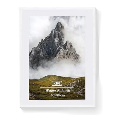 KHG Premium-Bilderrahmen 60x80 cm weiß, stabile Glasfront, für Zuhause hochwertiges Passepartout & MDF-Holzrahmen für Fotos, Poster, Zertifikate & Collagen, vielseitig einsetzbar KHG Premium-Bilderrahmen 60x80 cm weiß, stabile Glasfront, für Zuhause hochwertiges Passepartout & MDF-Holzrahmen für Fotos, Poster, Zertifikate & Collagen, vielseitig einsetzbar