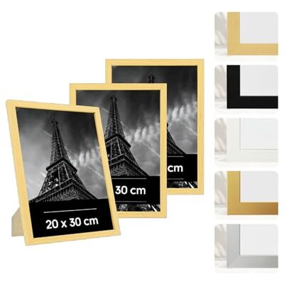 Estancia 3 Stück Bilderrahmen aus Eichenfarbenem Kunststoff, 20x30 cm – 3er-Pack 20 x 30 cm Rahmen mit Bruchsicherem Acrylglas – Moderner Fotorahmen für Wände, Tische, Zertifikate, Poster und Schlafzimmer Estancia 3 Stück Bilderrahmen aus Eichenfarbenem Kunststoff, 20x30 cm – 3er-Pack 20 x 30 cm Rahmen mit Bruchsicherem Acrylglas – Moderner Fotorahmen für Wände, Tische, Zertifikate, Poster und Schlafzimmer