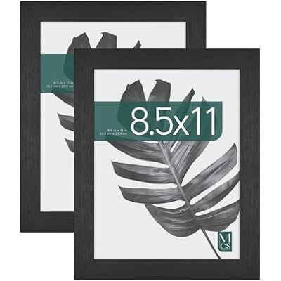 MCS Studio Gallery Bilderrahmen, 21,6 x 27,9 cm, schwarze Holzmaserung, bruchfestes Glas, rechteckiger Bilderrahmen für Fotos, Poster und Kunstdrucke und Staffelei für Tischaufsteller (2er-Pack) MCS Studio Gallery Bilderrahmen, 21,6 x 27,9 cm, schwarze Holzmaserung, bruchfestes Glas, rechteckiger Bilderrahmen für Fotos, Poster und Kunstdrucke und Staffelei für Tischaufsteller (2er-Pack)