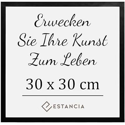 Estancia Schwarzer Bilderrahmen aus Kiefernholz 30x30 cm mit Bruchsicherem Acrylglas Moderner Holzbilderrahmen 30 x 30 cm Estancia Schwarzer Bilderrahmen aus Kiefernholz 30x30 cm mit Bruchsicherem Acrylglas Moderner Holzbilderrahmen 30 x 30 cm