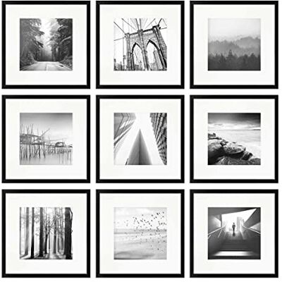 PHOTOLINI Bilderrahmen 30x30 Schwarz Holz MDF, 9er Set quadratisch 30x30 cm Foto Rahmen mit Passepartout zum Aufhängen, Rahmen 30 x 30 mit Acrylglas, Bilderrahmen Collage, photo frames for wall PHOTOLINI Bilderrahmen 30x30 Schwarz Holz MDF, 9er Set quadratisch 30x30 cm Foto Rahmen mit Passepartout zum Aufhängen, Rahmen 30 x 30 mit Acrylglas, Bilderrahmen Collage, photo frames for wall