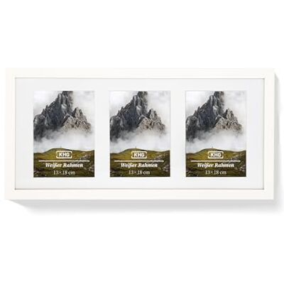 KHG Premium-Bilderrahmen 23x51 cm weiß, stabile Glasfront, für Zuhause hochwertiges Passepartout & MDF-Holzrahmen für Fotos, Poster, Zertifikate & Collagen, vielseitig einsetzbar KHG Premium-Bilderrahmen 23x51 cm weiß, stabile Glasfront, für Zuhause hochwertiges Passepartout & MDF-Holzrahmen für Fotos, Poster, Zertifikate & Collagen, vielseitig einsetzbar