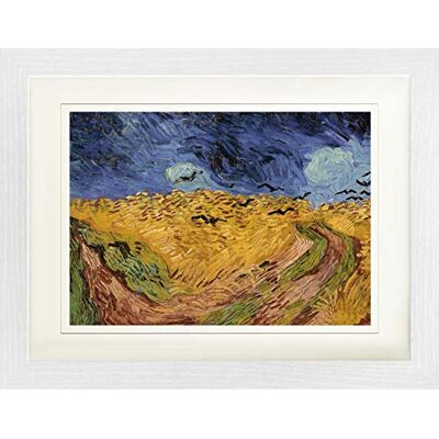 1art1 Vincent Van Gogh Poster Weizenfeld Mit Raben, 1890 Gerahmtes Bild Mit Edlem Passepartout Wand-Bilder Im Bilderrahmen 40x30 cm 1art1 Vincent Van Gogh Poster Weizenfeld Mit Raben, 1890 Gerahmtes Bild Mit Edlem Passepartout Wand-Bilder Im Bilderrahmen 40x30 cm
