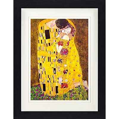 1art1 Gustav Klimt Poster Der Kuss, 1908 Gerahmtes Bild Mit Edlem Passepartout Wand-Bilder Im Bilderrahmen 40x30 cm 1art1 Gustav Klimt Poster Der Kuss, 1908 Gerahmtes Bild Mit Edlem Passepartout Wand-Bilder Im Bilderrahmen 40x30 cm