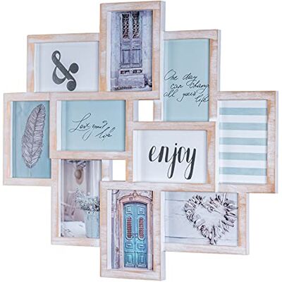 levandeo Fotocollage Bilderrahmen 55x50 mit Glasscheiben für 10 Fotos 10x15cm Weiß Gold Kupfer Gewischt Shabby Antik Look Fotogalerie Fotorahmen Bilderrahmen Collage levandeo Fotocollage Bilderrahmen 55x50 mit Glasscheiben für 10 Fotos 10x15cm Weiß Gold Kupfer Gewischt Shabby Antik Look Fotogalerie Fotorahmen Bilderrahmen Collage