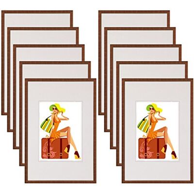 WOLTU Bilderrahmen 10x15, 10er set, Kunststoff Fotorahmen mit Passepartout Bronze, Posterrahmen New Lifestyle für Poster, Fotos, bruchsichere PS-Platte, aufhängbar u. aufstellbar, Collage-Wanddeko WOLTU Bilderrahmen 10x15, 10er set, Kunststoff Fotorahmen mit Passepartout Bronze, Posterrahmen New Lifestyle für Poster, Fotos, bruchsichere PS-Platte, aufhängbar u. aufstellbar, Collage-Wanddeko